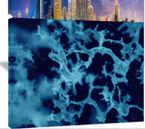 Cloudy Abstract Blue Texture, Abstract Canvas Art Print, 40"x30"