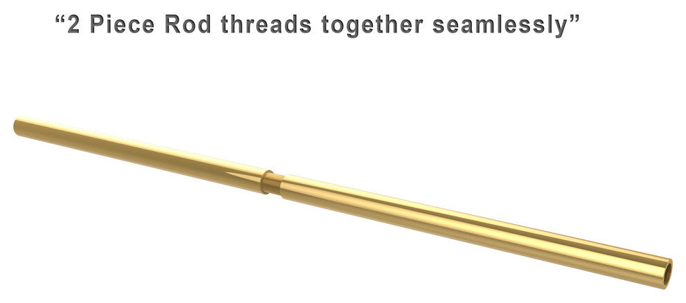 60" Shower Curtain Rod, Polished Brass