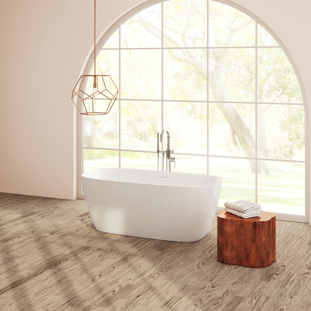Perlato Catalonia Freestanding Soaking Tub, White, 59"