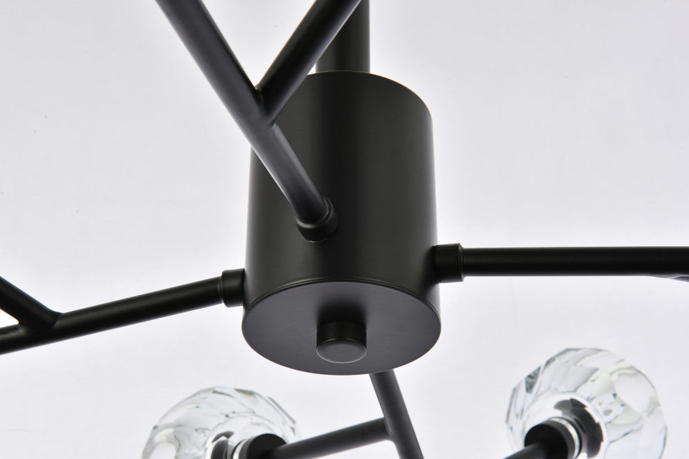 12 Light Pendant, Black