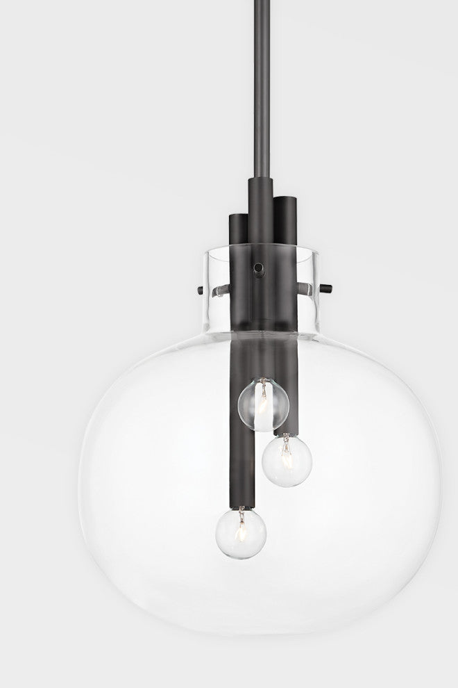 Hempstead Small 3-Light Pendant Black Brass