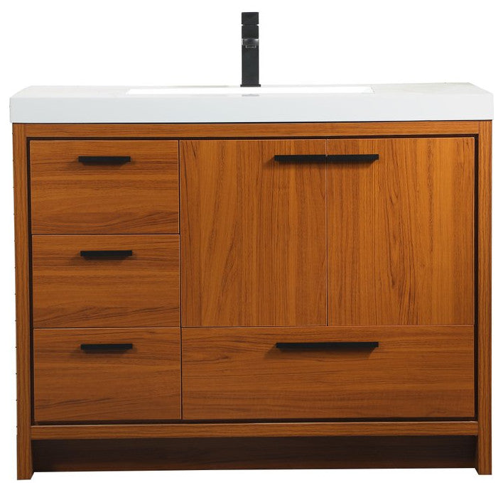 Walker 42" Single Bathroom Vanity, Teak