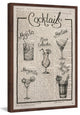 "Cocktail Menu" Framed Painting Print, 16"x24"