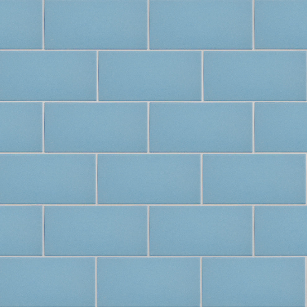 Piscina Brick Matte Blue Porcelain Floor and Wall Tile