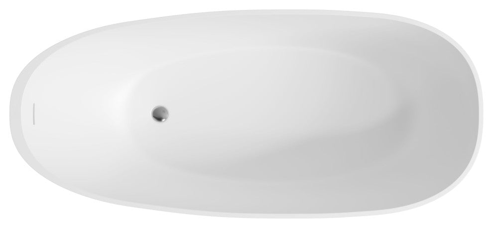 Perlato Mandia 67" Eco-Lapistone Freestanding Soaker Tub, White