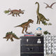 Dinosaur Peel and Stick Reusable Vinyl Wall Stickers, 14-Piece Set, Natural