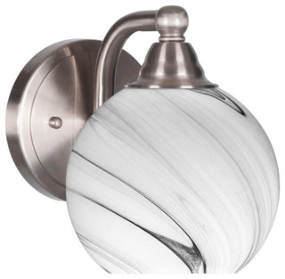 Paramount Wall Sconce, Brushed Nickel, 5.75" Onyx Swirl Glass