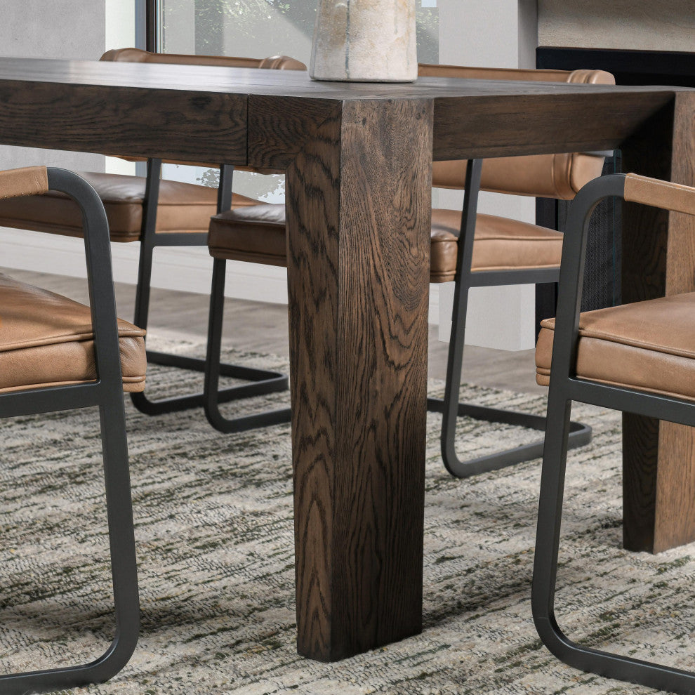Troy 89" Reclaimed Oak Wood Dining Table in Brown by Kosas Home