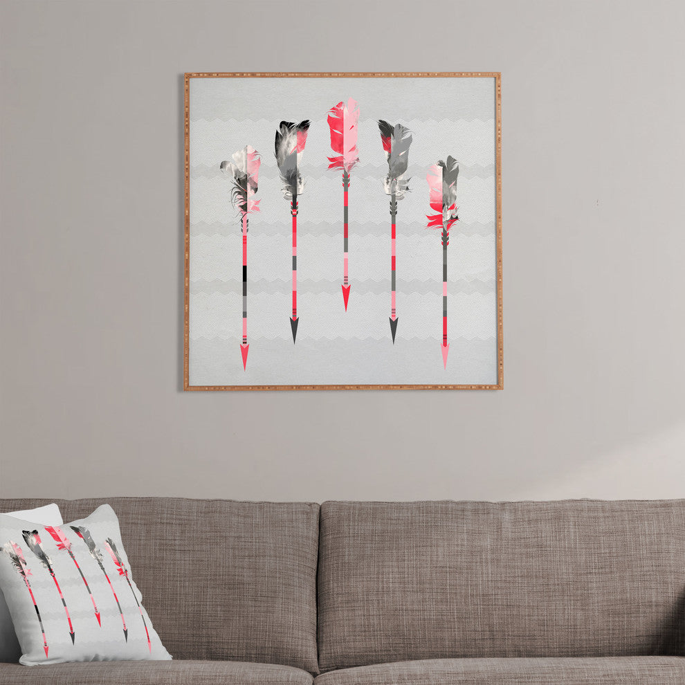 Deny Designs Iveta Abolina Coral Feathers Framed Wall Art
