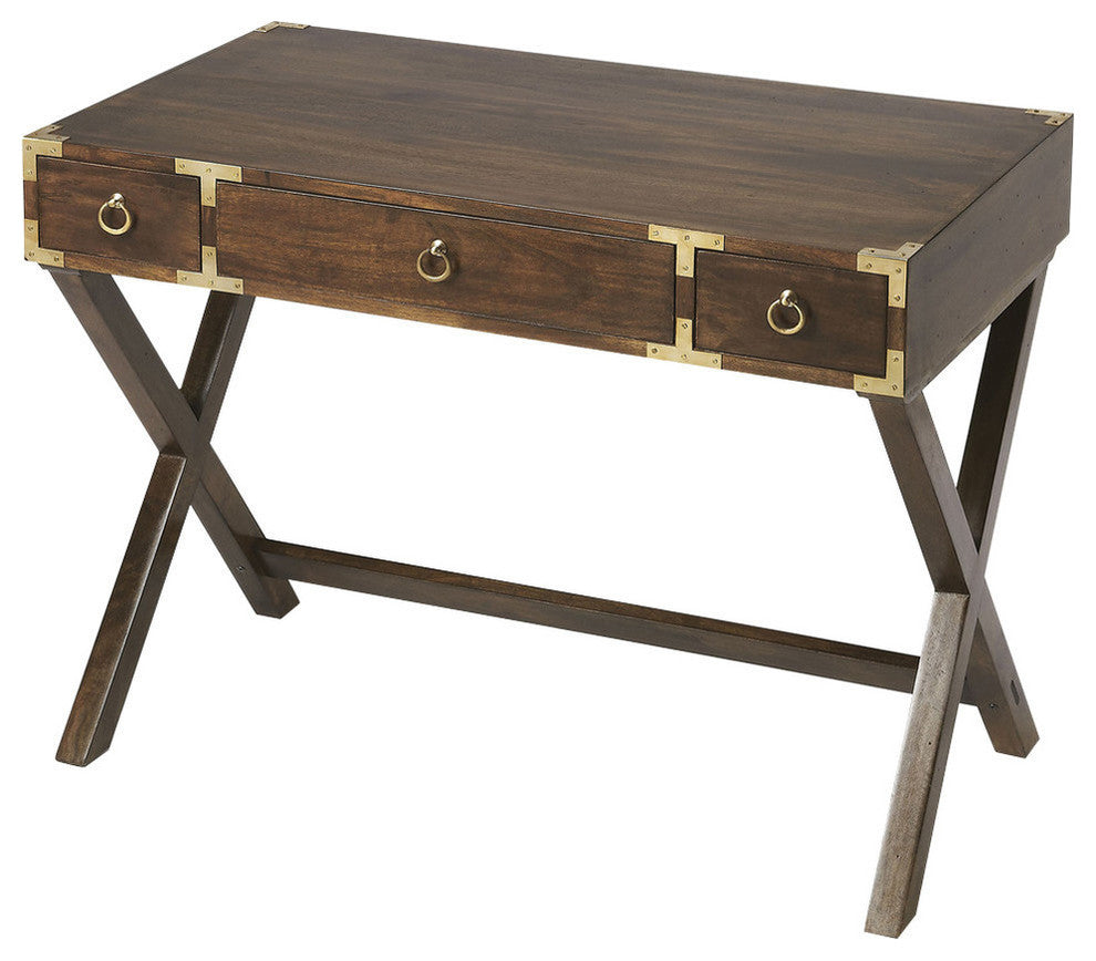 Butler Forster Campaign Writing Desk, Dark Brown