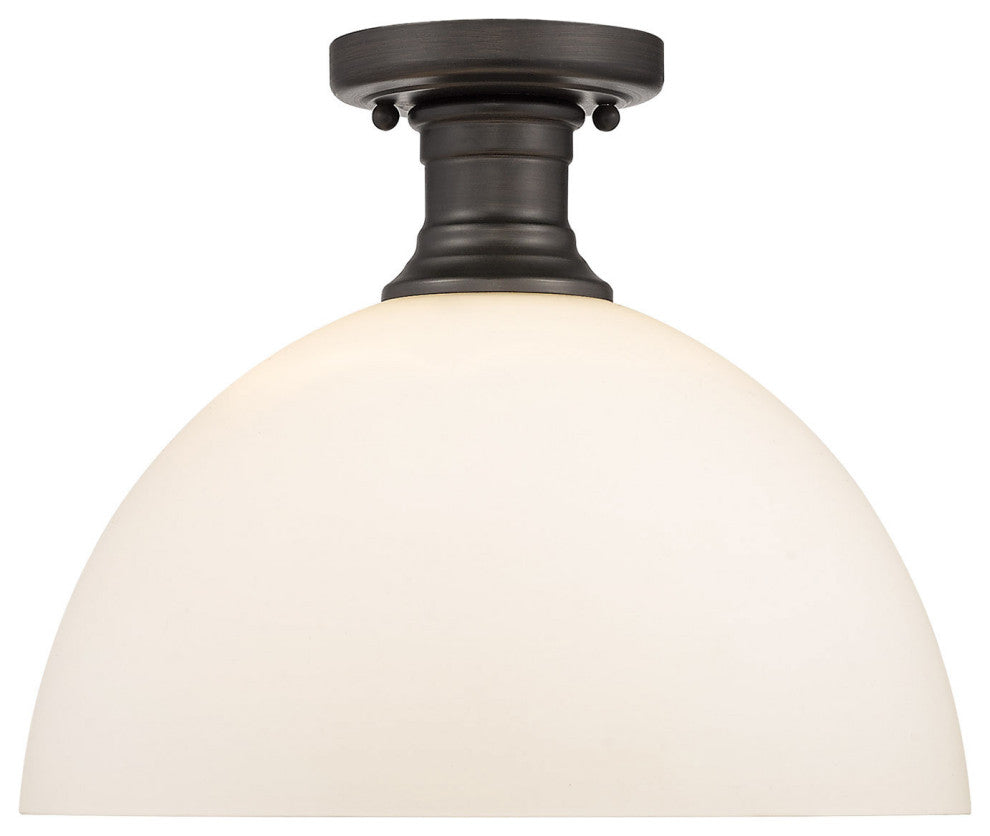Golden Lighting 3118-SF14 Hines 14"W Semi-Flush Ceiling Fixture - Rubbed Bronze