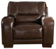 Brigitte Leather Craft Chair, Dark Brown