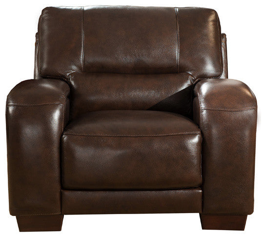 Brigitte Leather Craft Chair, Dark Brown
