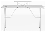 Gaming Desk with Cup Holder, Headphone Hook, and Monitor/Smartphone Stand, White