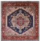 10' Square Heriz Serapi Hand Knotted Wool Rug - Q15995