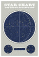 "Southern Star Chart Blue Gray" Digital Paper Print by Sue Schlabach, 14"x20"