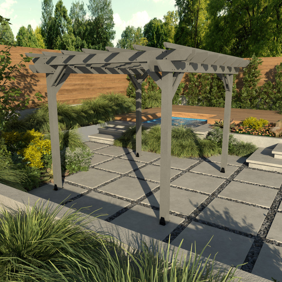 The Sequoia Professional Commercial Grade Ridgecrest 10x12 Pergola, Coastal Teak