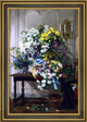 Jenny Villebesseyx Still Life with Flowers Framed Premium Canvas Print, 18"x27"