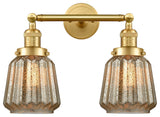 Chatham 2 Light Bath Vanity Light, Satin Gold, Mercury