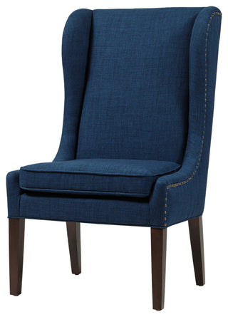 Madison Park Garbo High Winged Dining Chair, Dark Blue