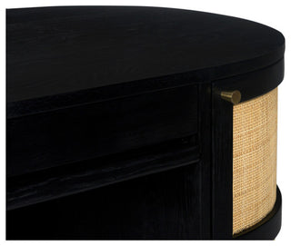 Canggu Cane Solid Wood Desk - Charcoal