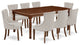 9-Piece Dining Set, Table With and 8-Chairs With Doeskin Fabric, Mahogany
