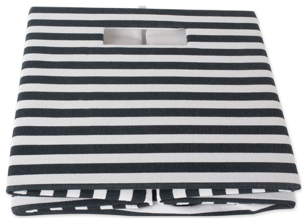 Polyester Cube Pinstripe Black Square 13"x13"x13"
