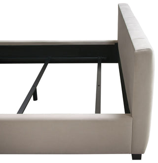 Venus Vertical Channel Tufted Queen Bed in Light Grey Velvet