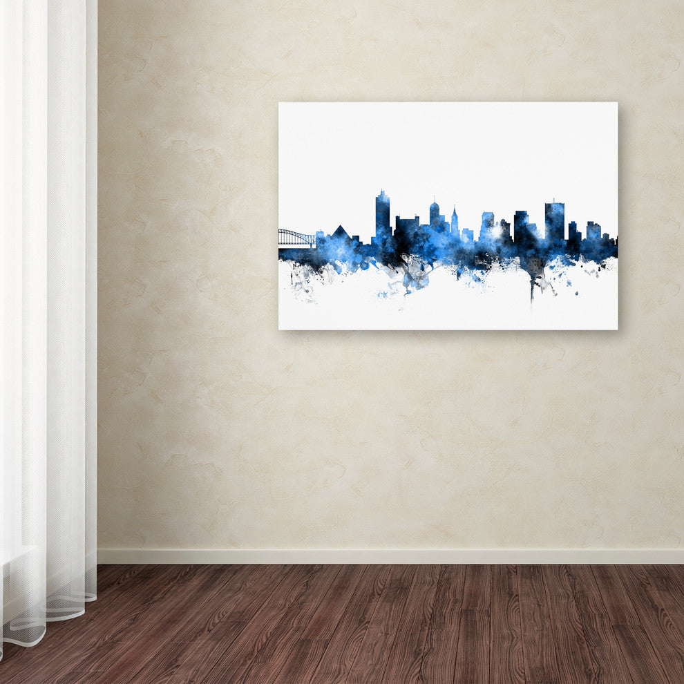 Michael Tompsett 'Memphis TN Skyline White' Canvas Art, 22x32