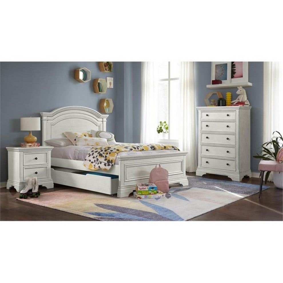 Westwood Design Olivia 2-Drawer Traditional Wood Nightstand in Brushed White