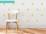 Triangle Fabric Wall Decals, Set of 32, Yellow Orange
