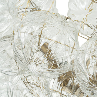 Modern Textured Glass Bubble Chandelier, Brass, 8 Lights