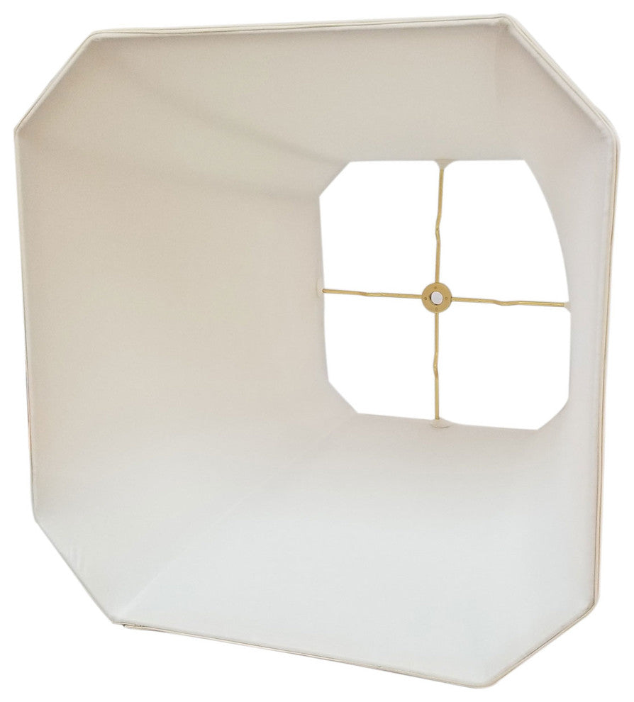 Royal Designs Square Cut Corner Basic Lampshade, Antique Gold, Eggshell, 10x16x1