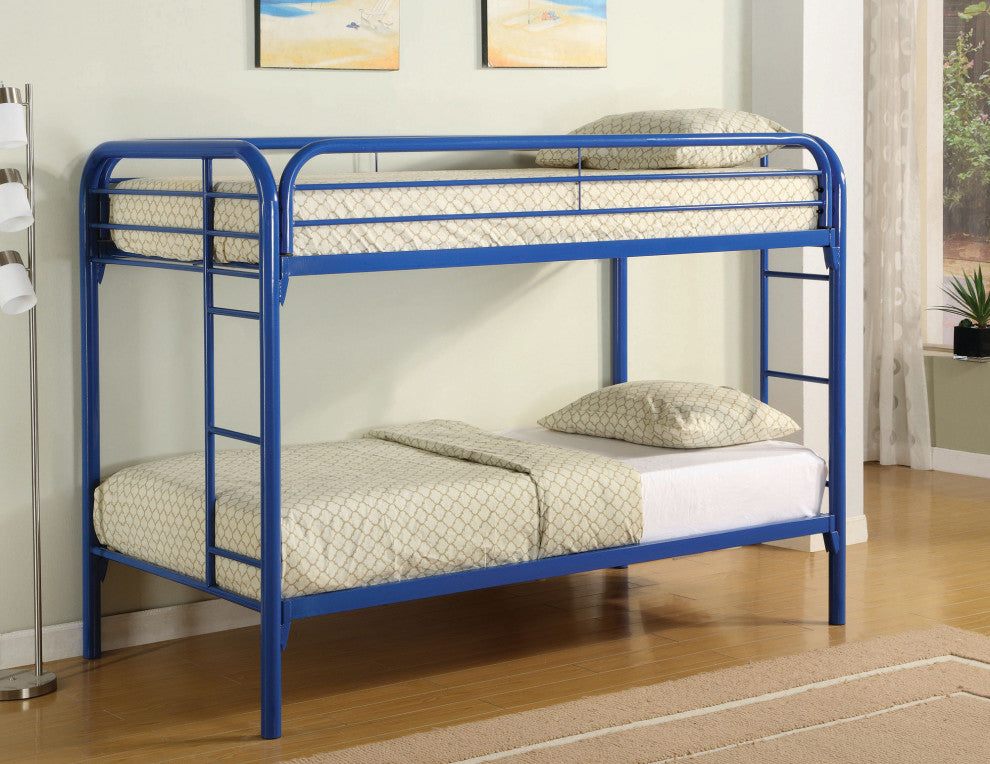 Twin Over Twin Bunk Bed, Blue