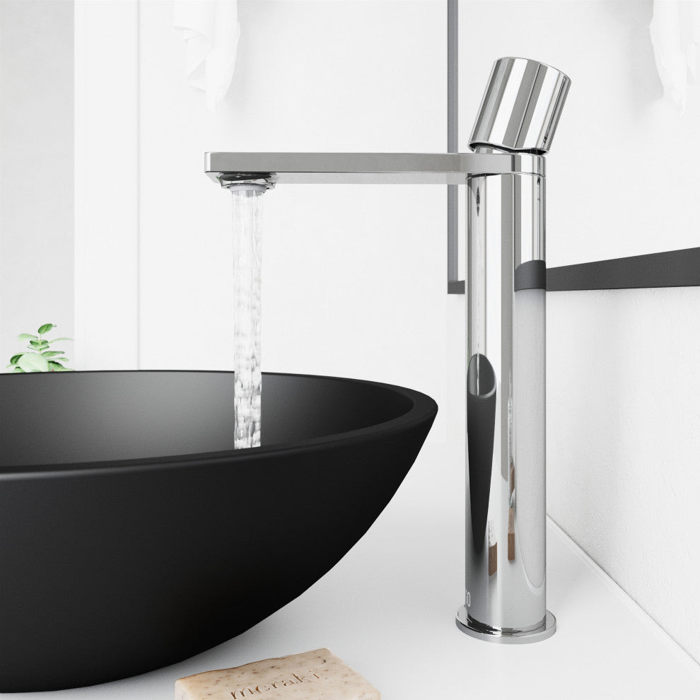 VIGO Gotham 12" H Single Handle Single Hole Bathroom Vessel Faucet, Chrome