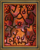 Paul Klee Flora on Rocks Sun - 21" x 28" Framed Premium Canvas Print