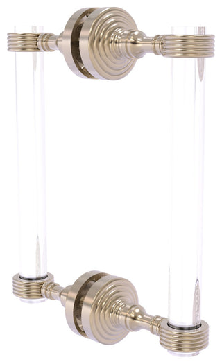 Pacific Grove 8" Groovy Accent Back to Back Shower Door Pull, Antique Pewter