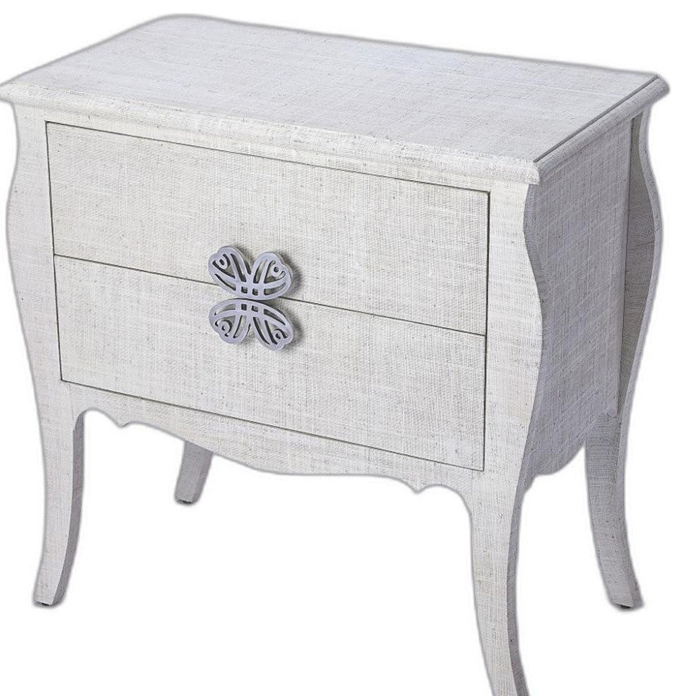Felicia White Raffia Accent Chest