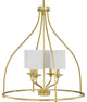 Progress Lighting Bonita 4-Light brass Chandelier, White Linen, P500285-012