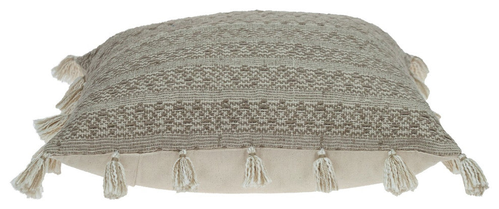 Neutral Sand Woven Throw Pillow