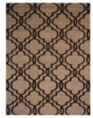 Hand Knotted Wool Area Rug Contemporary Beige Brown