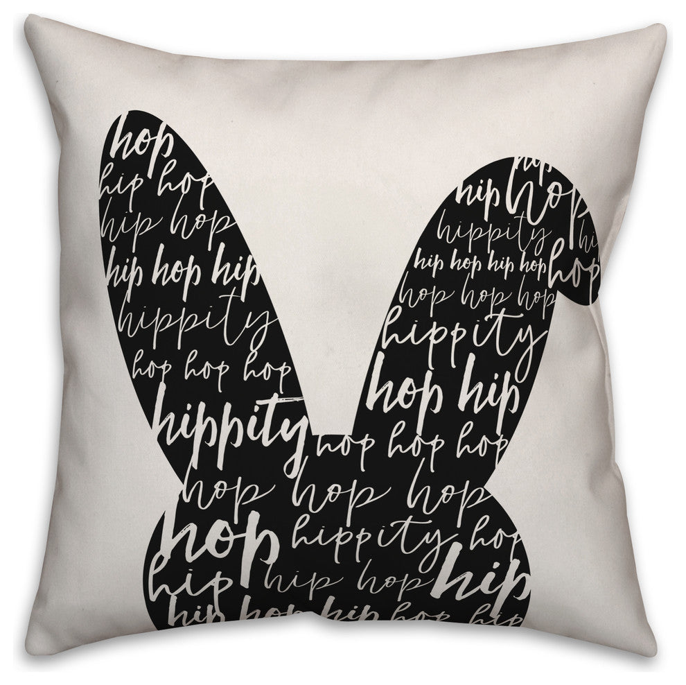 Bunny Silo with Easter Phrases 18x18 Throw Pillow Cover