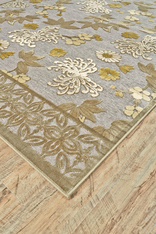 Weave & Wander Grayton Rug, Pewter/Dark Green, 2'6"x8' Runner