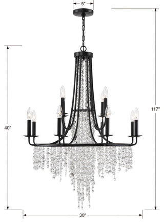 Gabrielle 12 Light Chandelier in Matte Black