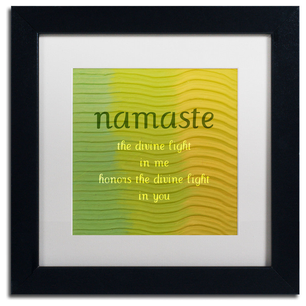 'Namaste' Matted Framed Canvas Art by Michelle Calkins