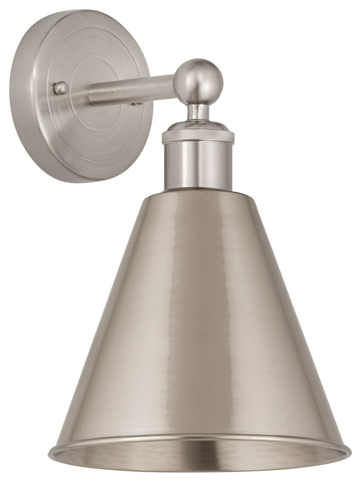 Ballston Cone 1-Light 8" Sconce, Satin Nickel