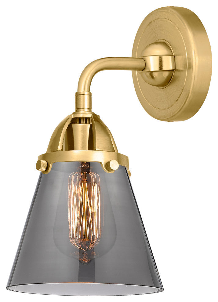 Small Cone Sconce, Satin Gold, Plated Smoke, Plated Smoke