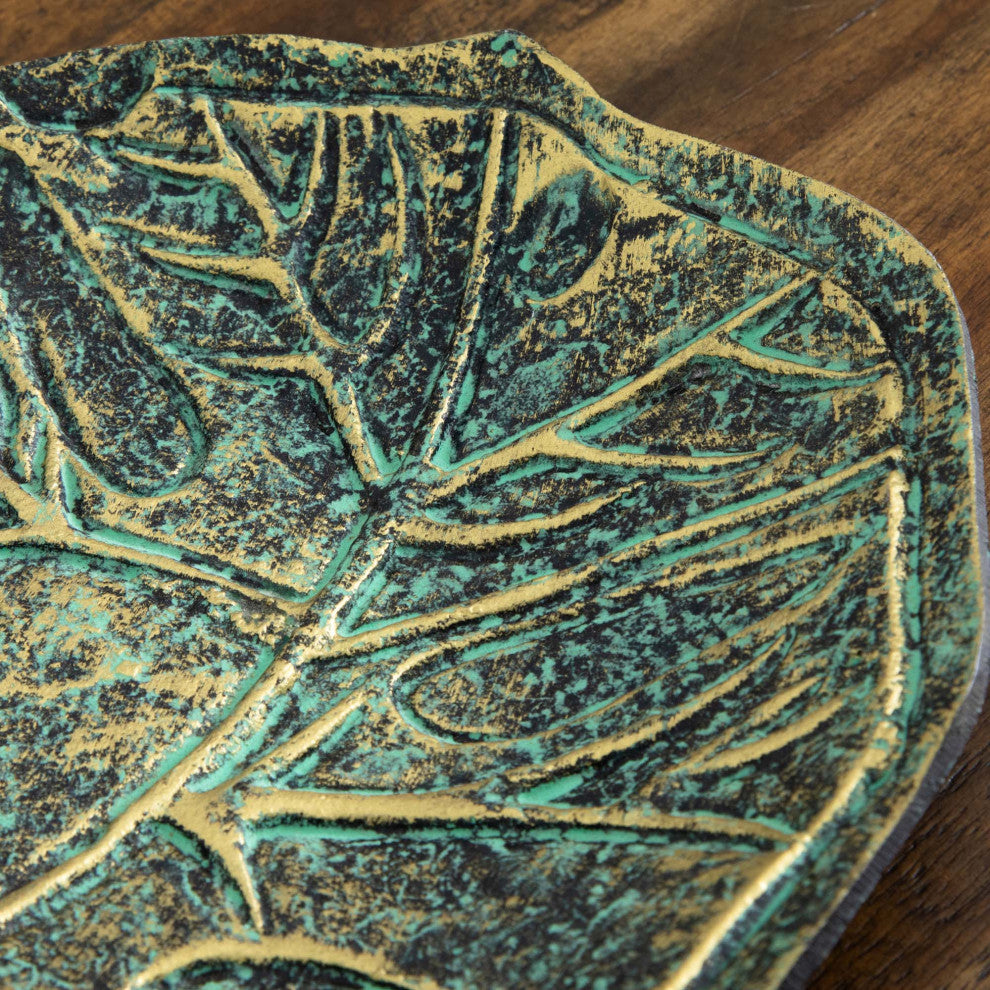 10in. Leaf Shaped Decorative Accent Tray