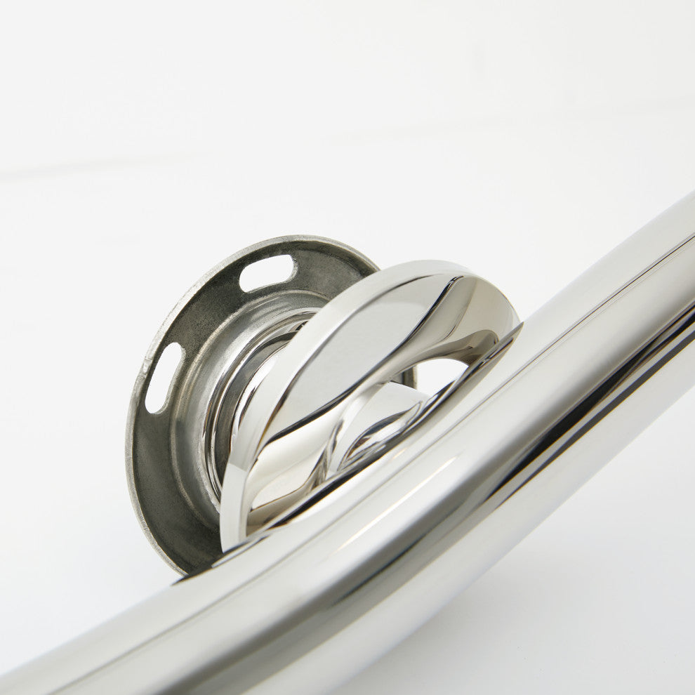 Wave Design Shower Grab Bar, Polished Stainless, 48"