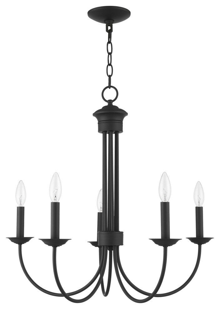 Livex Lighting Estate 5 Light Black Chandelier